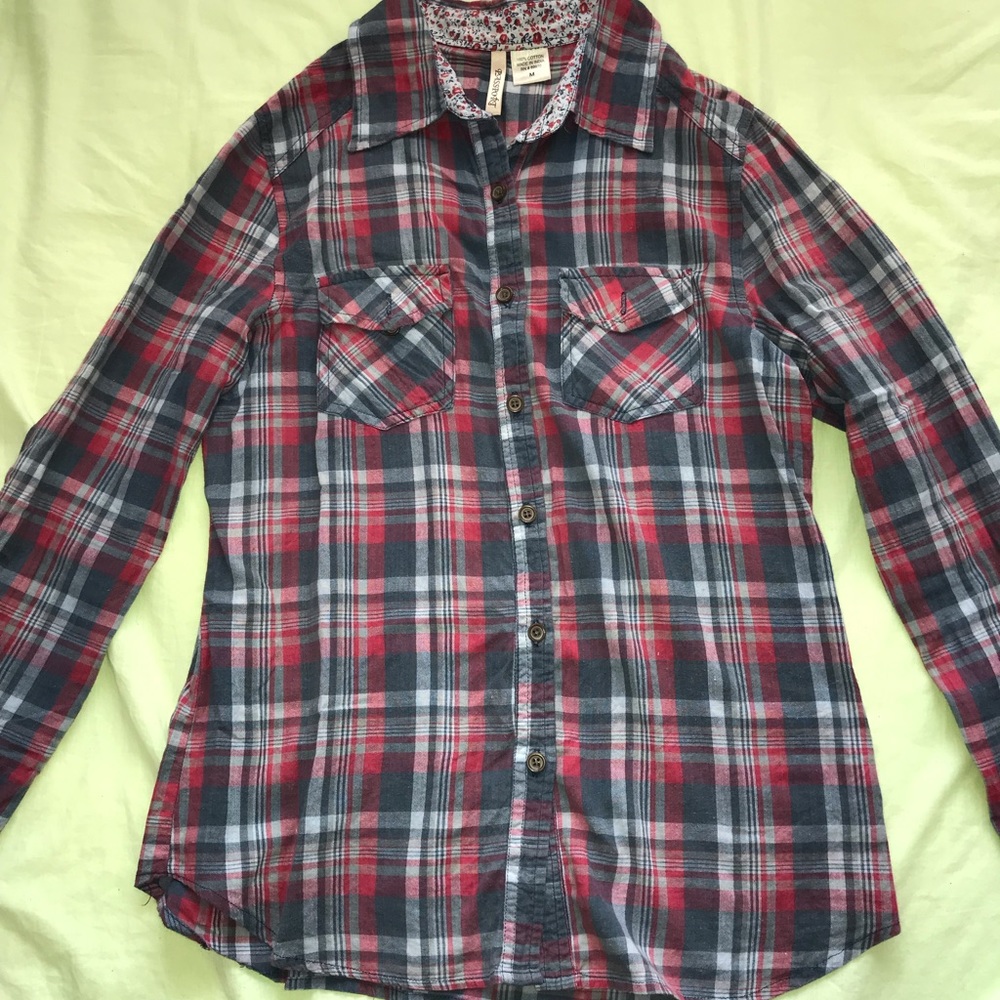 Red/Gray Plaid Flannel